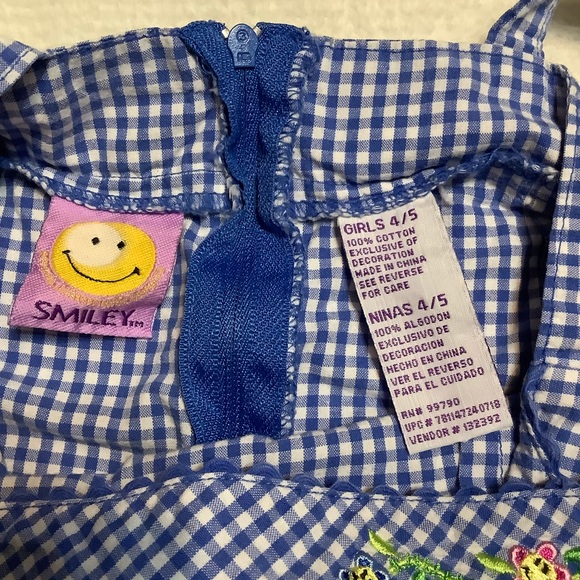 4/$20 SMILEY Blue Gingham Sundress w/smileyflowers - Picture 5 of 6